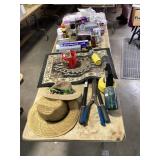 Insect Fogger, Straw Hats, Tools, Storage Supplies