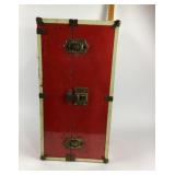 Red Metal Trunk With Drawers