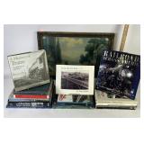 Railroad Books, Framed Landscape Print by H. Lewis