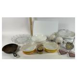 Pyrex Dishes, Cast Iron Skillet, Glassware