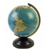 Replogle 8 inch tin litho globe. One shallow