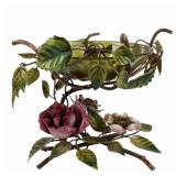 Outstanding Italian tole painted metal compote,