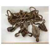 Pulley Blocks With Rope