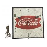 Vintage Coca-Cola Fishtail Pam Electric Clock 15'x