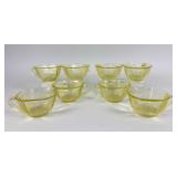 8 Vaseline Glass Tea Cups
