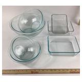 Pyrex Glass Mixing Bowls And Baking Dishes