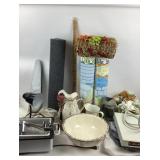 Ceramic Pitcher, Bowl, Bible Map, Kitchen Items