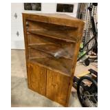 Wood Corner display cabinet- plastic door