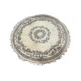 Circle area rug floral pattern