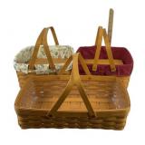 Longaberger Handwoven Baskets with Liners