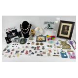 Jewelry, Buttons, Scissors, Stamp, Canada Pennies