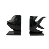 Onyx Stone Fish Bookends, Hand Carved