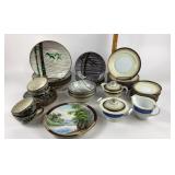 Occupied Japan Handcrafted Plates, Cups, Saucers