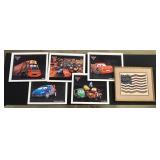 Disney Pixar Cars Posters, Framed Flag Artwork