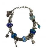 Italian sterling silver & lampwork art glass bead