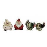 Santa, Mrs. Claus, Turkey Ceramic Shakers