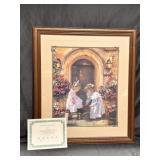 Framed lithograph Sandra Kuck A Sisters Touch