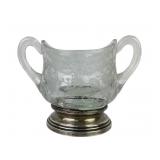 Elegant Cambridge glass Chantilly sugar bowl with