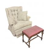 Swivel chair, footstool