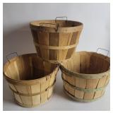Wooden Vegetable Baskets With Metal Handles