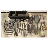 Rustic Hand Tools, Drill Bits, Wooden Box