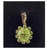14k gold & peridot pendant. Total weight 3.12