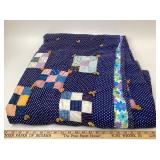 Patchwork Quilt; ï¿½Polka Dot Fabric & Yarn Ties