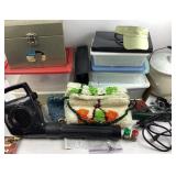 Craftsman Ultra Leafblower, Storage Boxes, Rug,