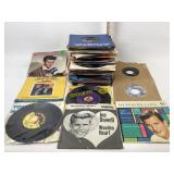 7 Inch Vinyl Records; Elvis Presley, Pat Boone, Ri
