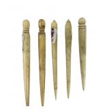 Antique carved stilettos sewing notions 19th