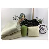Wool Mattress Cover, Metal Sled, Bicycle, Rag Doll