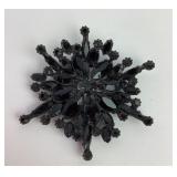 Weiss black rhinestone mourning brooch