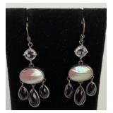 Pair Lori Bonn Sterling, mop, & black & clear