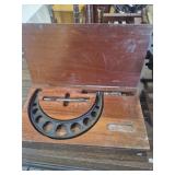 Brown & Sharpe Outside Micrometer In A Wooden