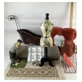 Home Decor Items Including Throw Blanket, Figurine
