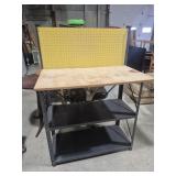 Work Bench Metal Shelving With Peg Board Back 36