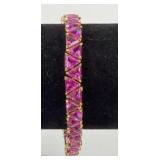 Sterling & pink stone bracelet. Total weight