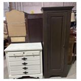Wood cabinet, white dresser