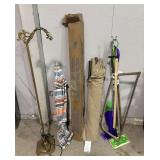 Da-lite projector screen in box, umbrellas, lamp