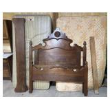 Wood full size bed, full/twin mattress, box spring