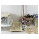 Sterilite Bins, Wall and Table Art, Crochet Linens