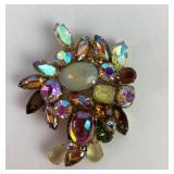 Kramer multi AB rhinestone brooch