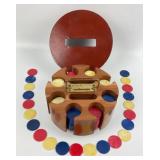 MCM Wooden Poker Carousel, Bakelite Chips