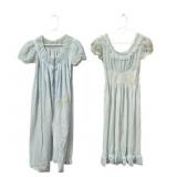 Light Blue Sheer Nightgowns With Ruffle Details