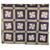 Handmade Quilted Pinwheel Pattern Blanket