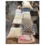 Decorative Pillows, Linens, Crocheted Blanket