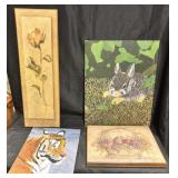 Wall art, handpainted animals