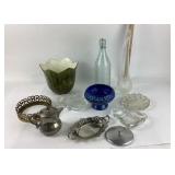 Glassware, Silver-Plated Items, Planter, Vase, Bra