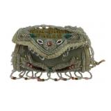 Antique Native American glass beaded purse