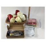 Wright Door Hardware, Candles, Basket, Napkins